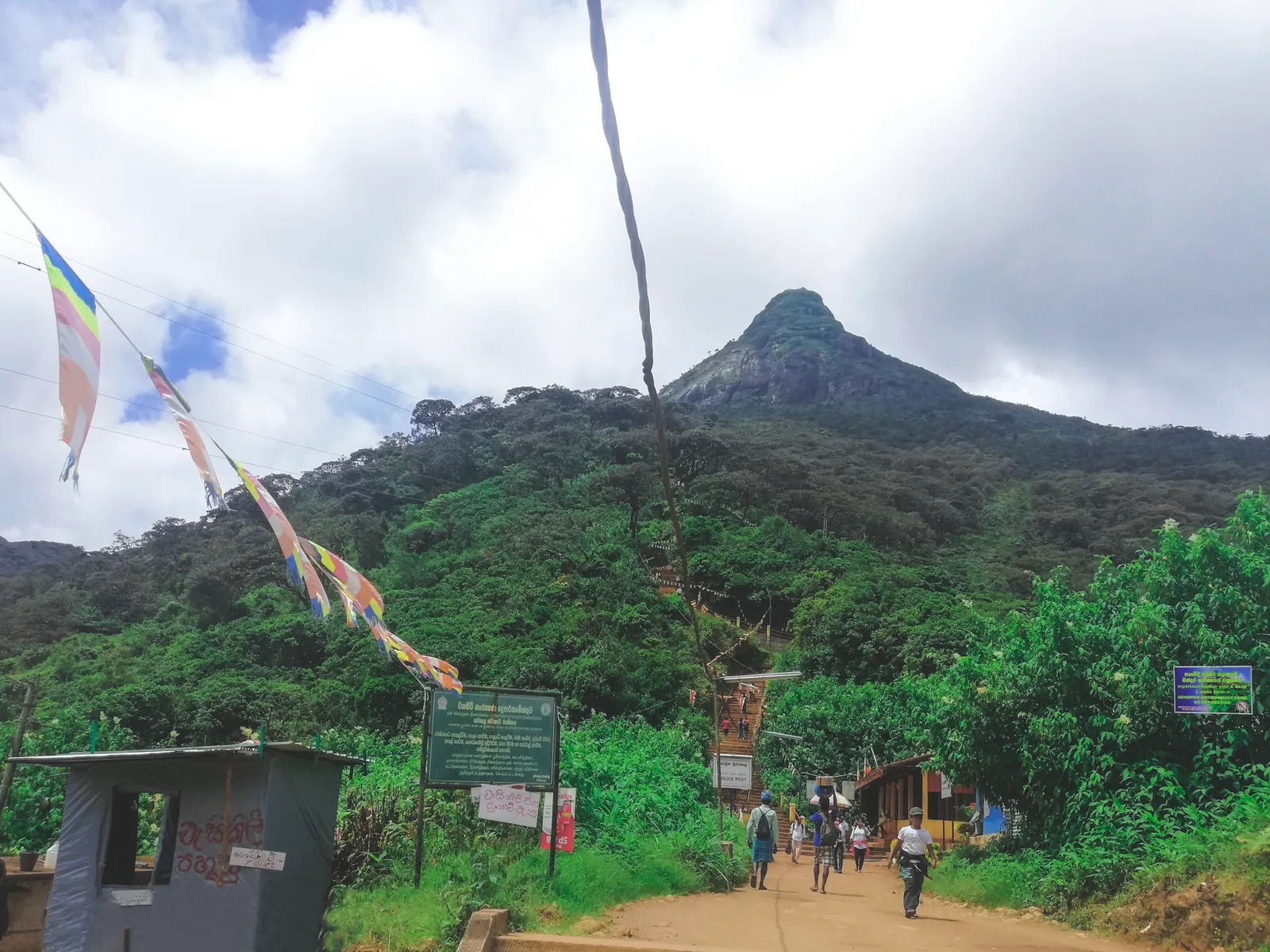 Pilgrimage approach with Sri Pada (Adam’s Peak) rising above the path