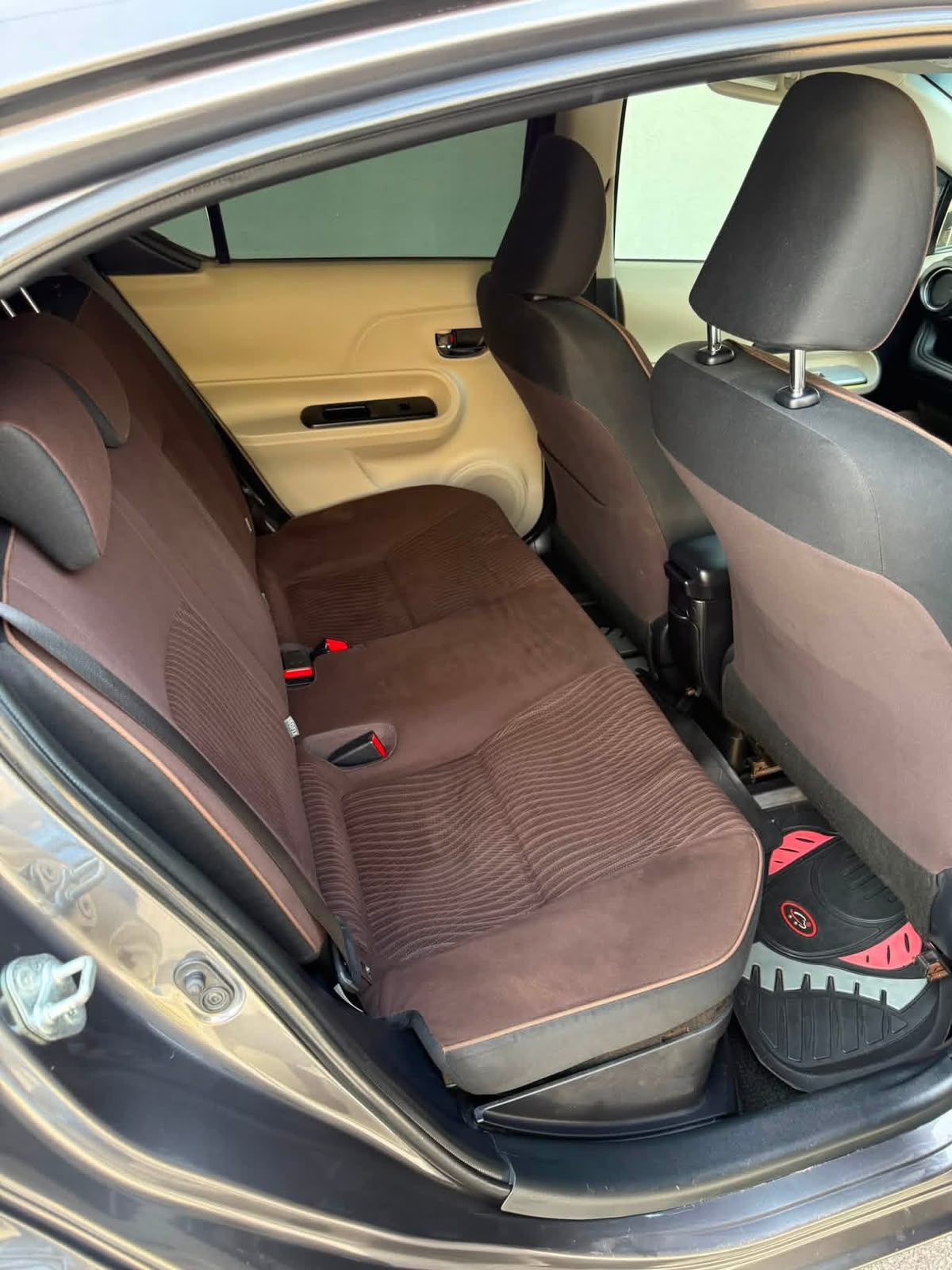 Rear passenger seating in the Toyota Aqua